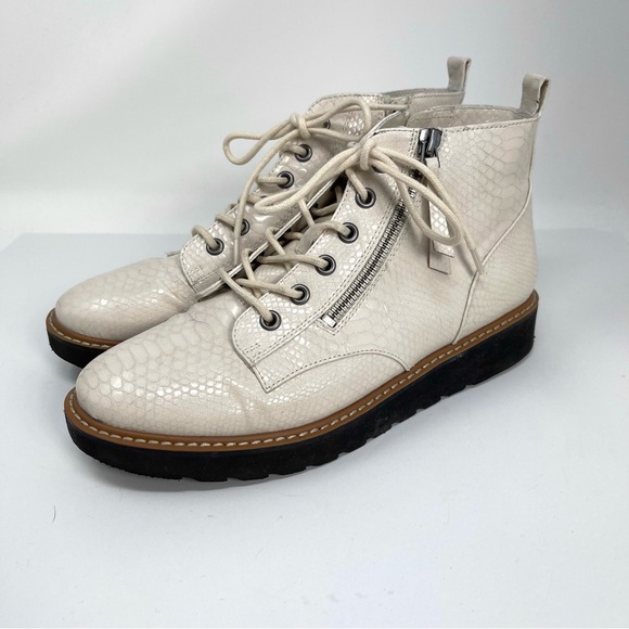 Naturalizer Eeva Porcelain Ankle Combat Boots - Picture 1 of 9